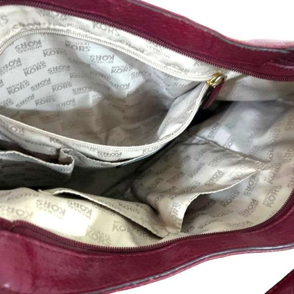 Michael Kors Large Burgundy Wine Leather Handbag - Picture 7 of 7
